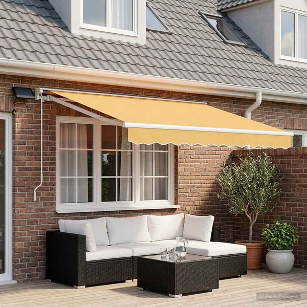 vidaXL Manueller Markisenrahmen mit LEDs Sand 3 x 2,5 m 3425905