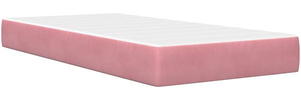 vidaXL Bettgestell mit Matratze mit Kopfteil Rosa 80 x 200 cm Samt 3415015 Bild 5