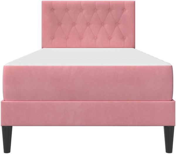 vidaXL Bettgestell mit Matratze mit Kopfteil Rosa 80 x 200 cm Samt 3415015 Bild 6