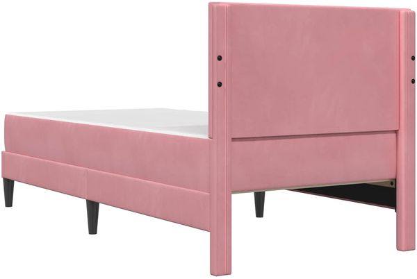 vidaXL Bettgestell mit Matratze mit Kopfteil Rosa 80 x 200 cm Samt 3415015 Bild 8