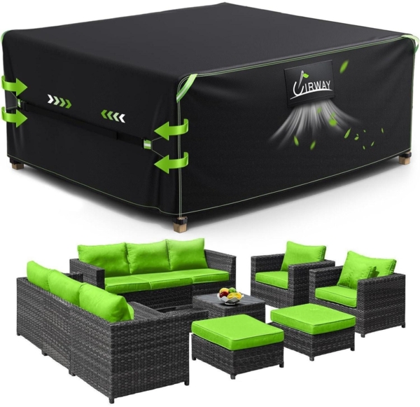 Abdeckung für Gartenmöbel 250x250x90cm wasserdicht Oxford Gewebe