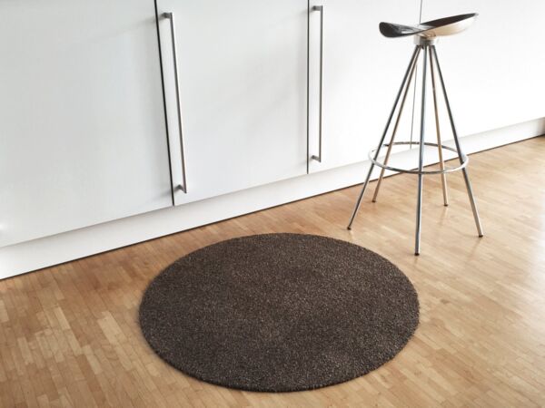 Keilbach Designprodukte Fußmatte point Durchmesser 85cm, rund, Höhe: 9 mm, rutschfest, 30°C waschbar, strapazierfähig