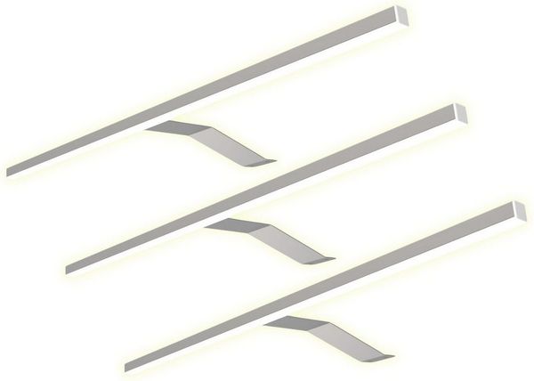 kalb Aufbauleuchte LED Aufbauleuchte Edelstahl warm neutral für Schranklicht Beleuchtung, 3er Set warmweiß, warmweiß