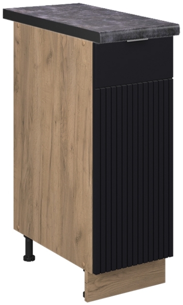 Apothekerschrank Fame-Line Schwarz gestreift 30 cm , AP Anthrazit Vicco