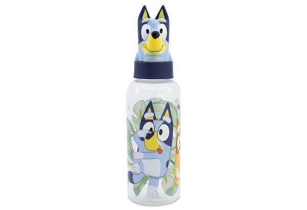 Bluey Trinkflasche Disney Bluey 3D Kopf Kinder Wasserflasche Flasche 560 ml