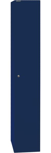 Bisley Garderobenschrank Office mit Schloss aus Stahlblech, 1 Fach mit Hutboden & Kleiderstange - Kleiderspind abschließbar, Spind Tiefe: 45,7 cm - Farbe: oxfordblau, CLK181-639