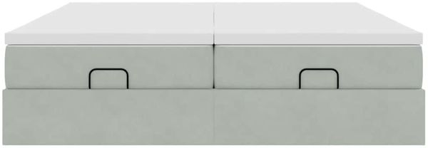 vidaXL Ottoman-Bett mit Matratzen Hellgrau 160x200 cm Samt 3311255 Bild 7