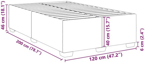 vidaXL Bettgestell ohne Matratze Blau 120x200 cm Stoff 3284470 Bild 9