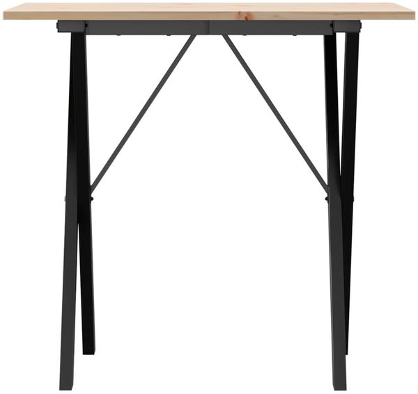vidaXL Esstisch X-Gestell 80x50x75 cm Massivholz Kiefer und Stahl 3282694 Bild 4