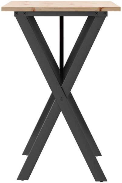 vidaXL Esstisch X-Gestell 80x50x75 cm Massivholz Kiefer und Stahl 3282694 Bild 5
