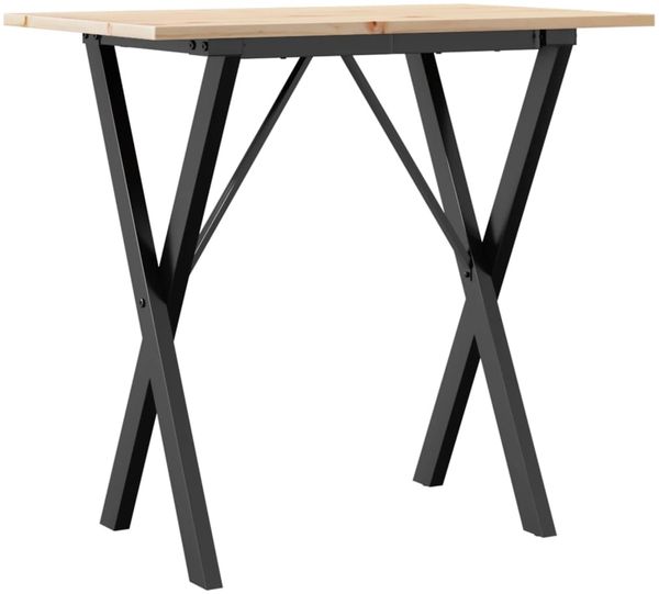 vidaXL Esstisch X-Gestell 80x50x75 cm Massivholz Kiefer und Stahl 3282694 Bild 6