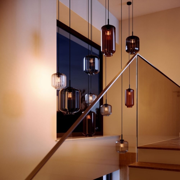 s.luce Velo Galerieleuchte 20-flammig Ø 120cm Baldachin Ø 20cm Braun, Klar, Rauch Bild 3