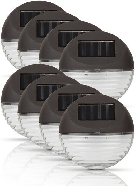 LED Strahler 11cm Ø für Außen, Zaunlicht mit 2 LEDs, energiesparende Wandleuchte, Witterungsbeständig und Spritzwassergeschützt 2er-8er Pack