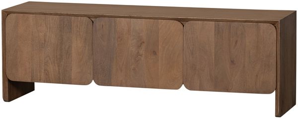 TV-Board Jerre aus Mangoholz, Retro Chic Design, Braun, 150 cm Breite, mit 3 Türen
