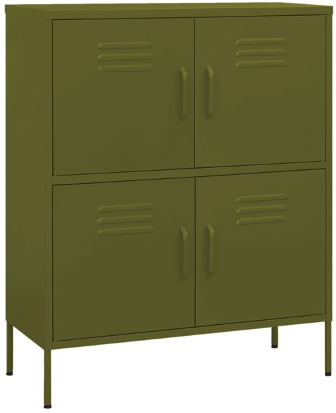 vidaXL Lagerschrank Olivgrün 80x35x101,5 cm Stahl 336135