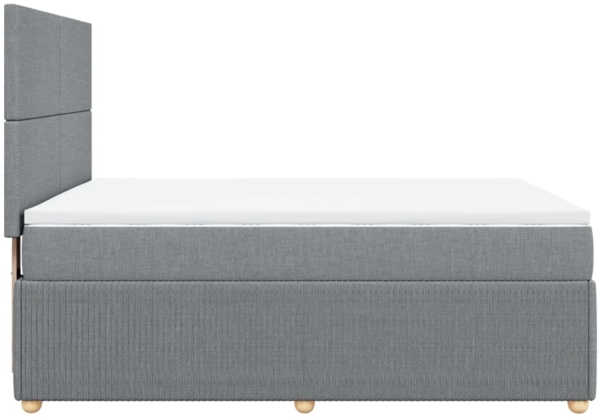 vidaXL Boxspringbett mit Matratze Hellgrau 160x200 cm Stoff 3294400 Bild 6