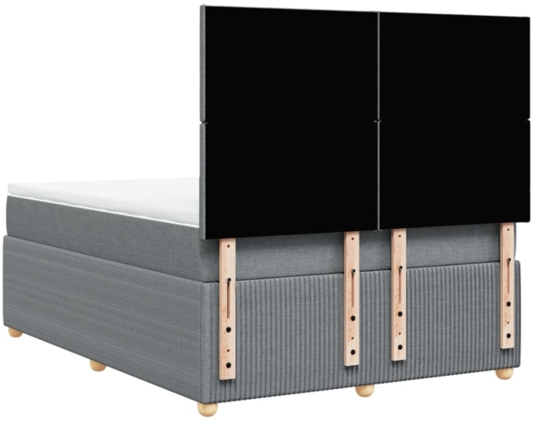 vidaXL Boxspringbett mit Matratze Hellgrau 160x200 cm Stoff 3294400 Bild 7
