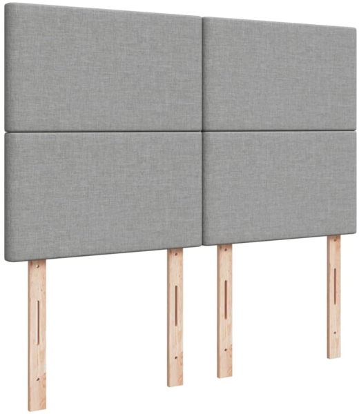 vidaXL Boxspringbett mit Matratze Hellgrau 160x200 cm Stoff 3294400 Bild 8