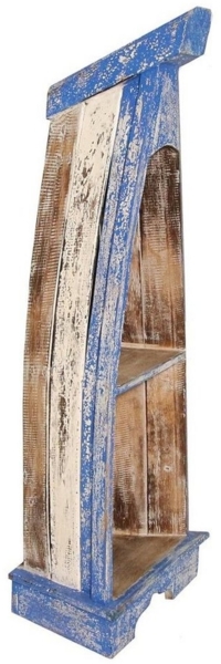 Oriental Galerie Standregal Boot Regal mit Steg Natur Blau Model Marina klein