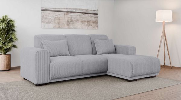 Home affaire Ecksofa BORNHOLM L-Form mit Recamiere, Maße B/T/H: 234/162/85 cm, Recamiere links oder rechts bestellbar, Wellenfederung, inkl. 2 Kissen