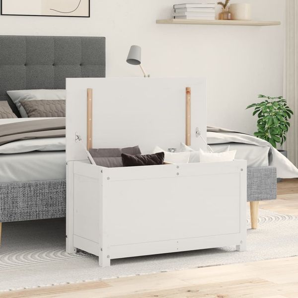 vidaXL Truhe Weiß 80x40x45,5 cm Massivholz Kiefer 823535