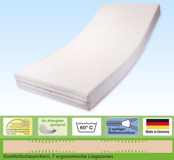 Doctor Sleep 'medidoc' Matratze 100x210 cm, H1 (RG 40), Kernhöhe 16,5 cm, Bezug: Cashmere Bild 2