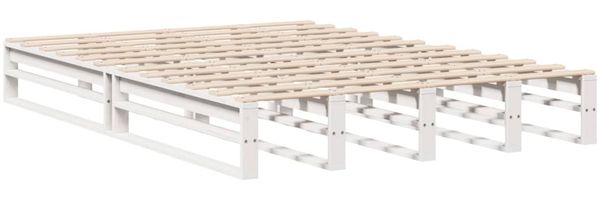 vidaXL Massivholzbett ohne Matratze Weiß 140x200 cm Kiefernholz 850843 Bild 3