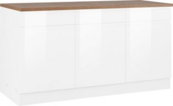 KOCHSTATION Unterschrank KS-Virginia 85 cm hoch, 150 cm breit, 3 Schubladen, 3 Türen, griffloses Design Bild 6
