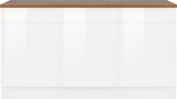 KOCHSTATION Unterschrank KS-Virginia 85 cm hoch, 150 cm breit, 3 Schubladen, 3 Türen, griffloses Design Bild 2