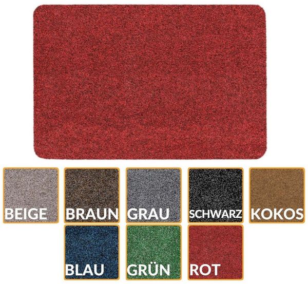 ANRO Fußmatte Türvorleger Schmutzfangmatte POET, eckig, Höhe: 5 mm, Kräuselig Größe 45x75 cm