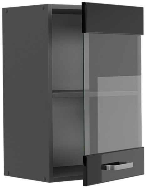 Küchenglasschrank R-Line Schwarz Hochglanz 40 cm Vicco Bild 4