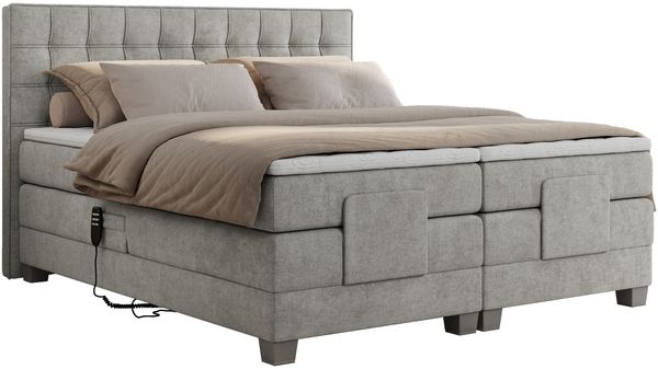 Boxspringbett elektrisch verstellbar, Schlafzimmerbett, Bettkasten - ELEKTRO - 180 x 200 cm - Hellgrau Stoff - H3 Bild 4