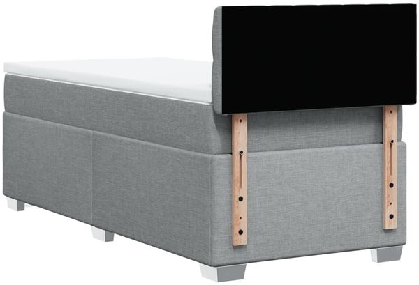vidaXL Boxspringbett mit Matratze Hellgrau 80x200 cm Stoff 3288022 Bild 12