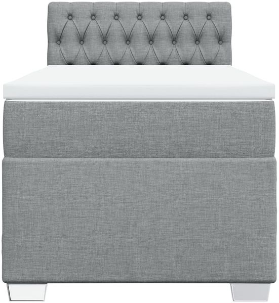 vidaXL Boxspringbett mit Matratze Hellgrau 80x200 cm Stoff 3288022 Bild 6