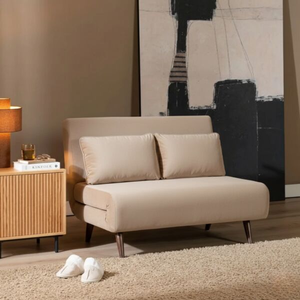 Bronx71 Schlafsofa 1,5-Sitzer Kristian Samt taupe