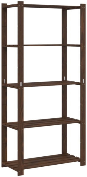 vidaXL Lagerregal mit 5 Böden Braun 80x38x170 cm Massivholz Kiefer 373396