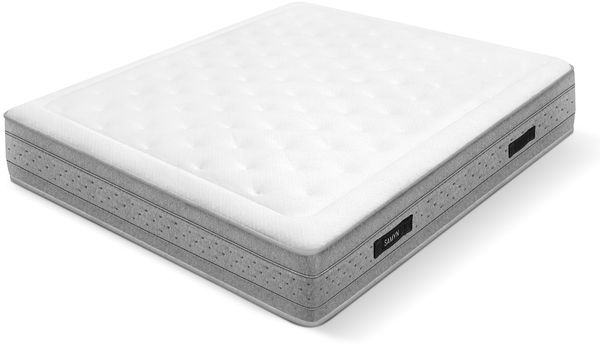 WIN REST Federkernmatratze, 135x190 cm, viskoelastisch, doppelseitig, Modell Samyn, 29 cm hoch, Cloudfoam-Schaum mit mittlerer Festigkeit, Strechgewebe, hypoallergen