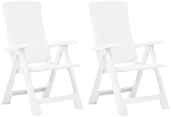 vidaXL Verstellbare Gartenstühle 2 Stk. Kunststoff Weiß 48760