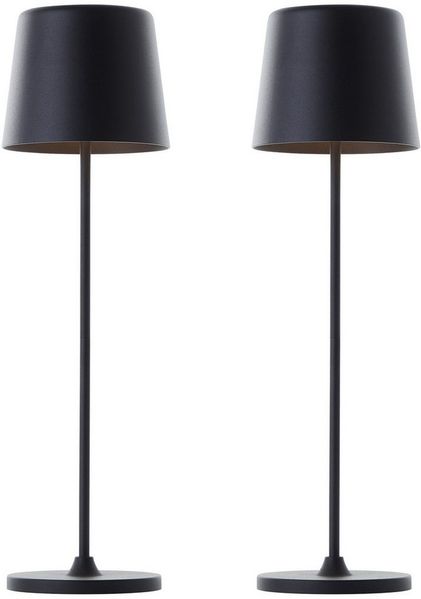 Brilliant LED Tischleuchte Kaami - mobile LED Außen Akku Tischlampe 2er-Set, Dimmfunktion, mehrere Helligkeitsstufen, LED fest integriert, Warmweiß, 310 lm, Touchdimmer, USB, Akku, Outdoor, Indoor, Akkuleuchte 37cm hoch