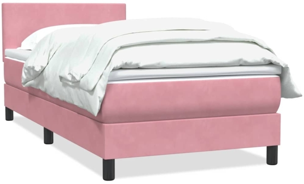 vidaXL Boxspringbett mit Matratze Rosa 90x220 cm Samt 3316052