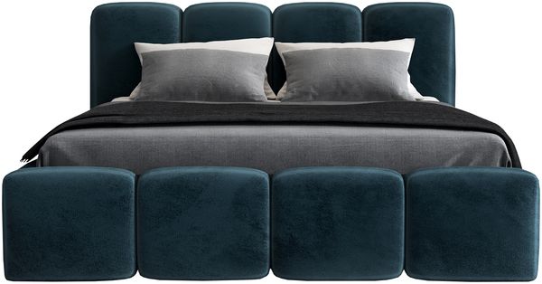 Polsterbett DONA 90x200 mit Matratze, Bettkasten und Lattenrost. Farbe: Azur 12 Bild 3