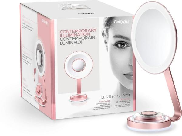 BaByliss LED-Lichtspiegel 9450E Beauty Mirror, beleuchteter Kosmetikspiegel mit Netzbetrieb