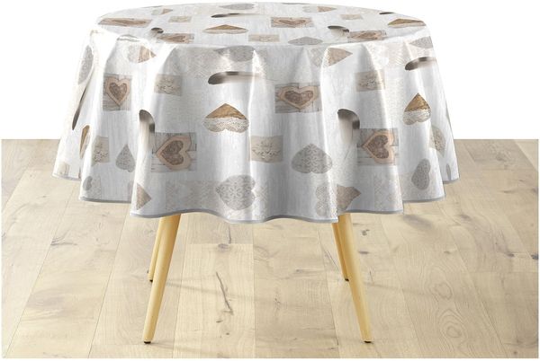 Douceur d'Intérieur, Tischdecke, rund, Durchmesser 160 cm, PVC, Textilia