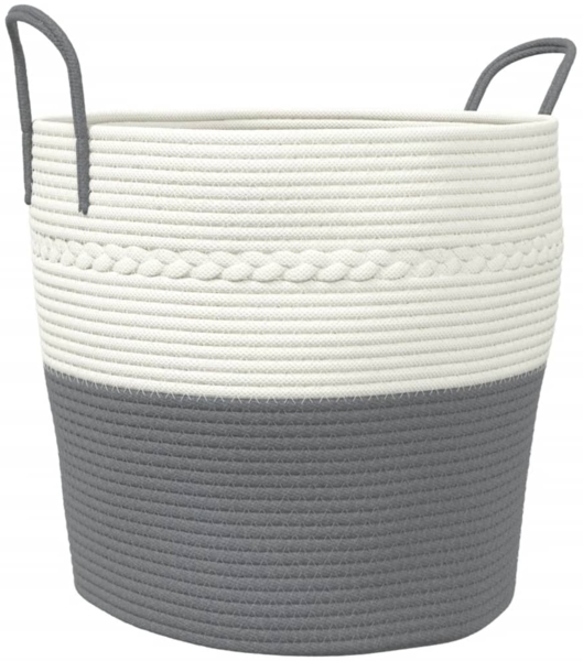 vidaXL Aufbewahrungskorb, Grau und Weiß, Ø43x38 cm