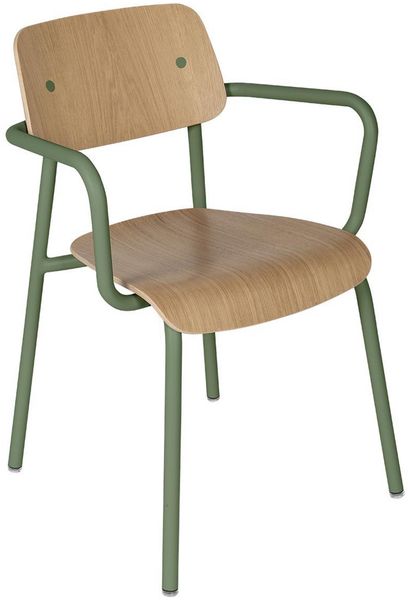 Studie Sessel Holz mit Armlehne Kaktus