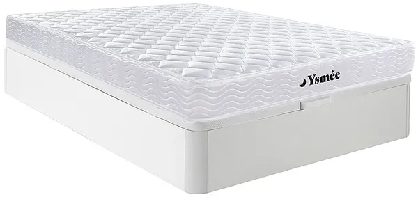 Vente-unique - WOLKENLOS Mattress and bed base set Holz, PlatteStoff Weiß - B 140 cm x H 30 cm15 cm x L 190 cm