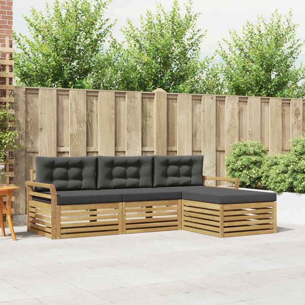 vidaXL Outdoor-Sofagarnitur 4 pcs Weiß und Anthrazit 3390287