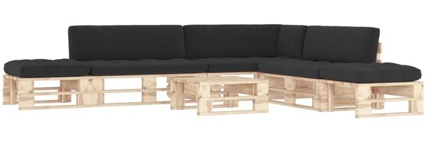 vidaXL 6-tlg. Paletten-Lounge-Set mit Kissen Imprägniertes Kiefernholz 3066896
