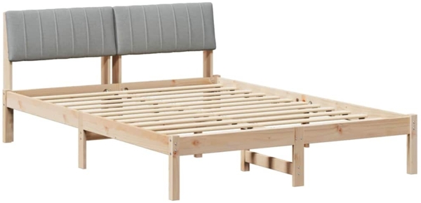 vidaXL Bettgestell Braun und hellgrau 140 x 190 cm Massivholz Kiefer 878684