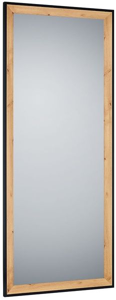 Rahmenspiegel Bianka, Glas, Holzwerkstoff, Schwarz, Holzfarben, Verspiegelt